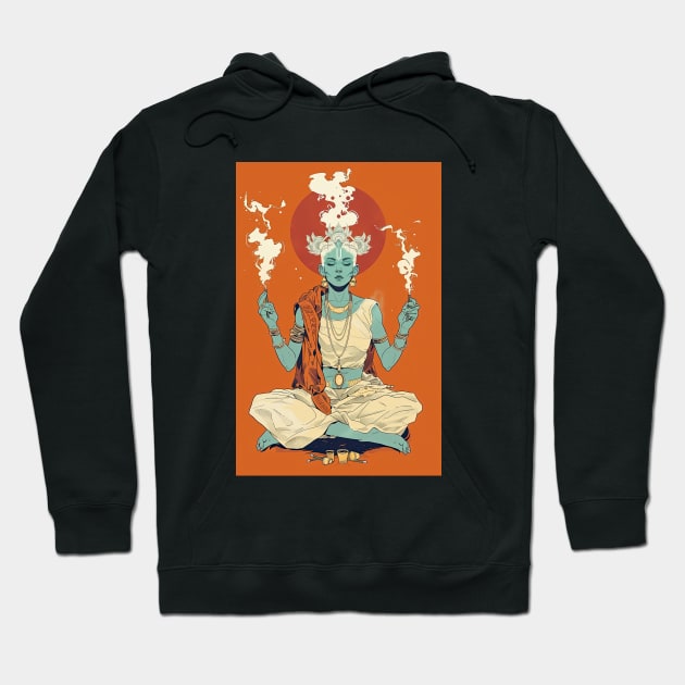 orange Meditation Hoodie by obstinator